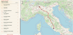 Screenshot del nostro itinerario di viaggio Screenshot del nostro itinerario di viaggio